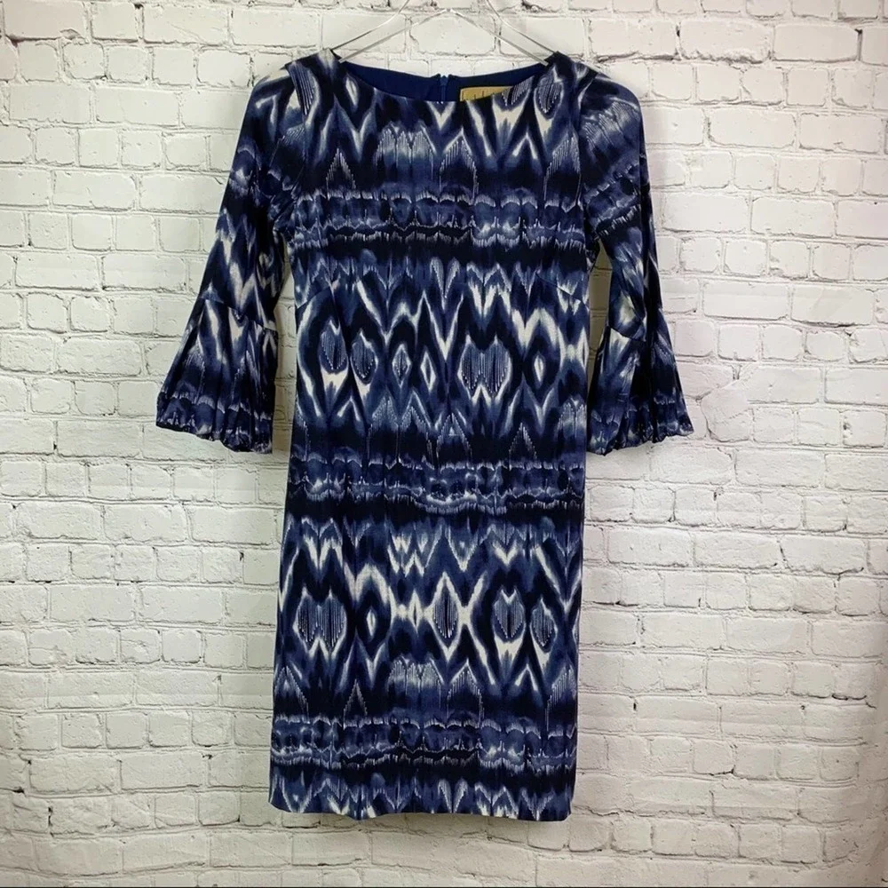 NICOLE Miller Blue&Cream Dress Small - Picture 1 of 5